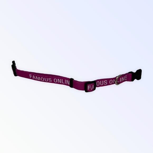 Dog Collar “Famous Online” Purple - Picture 1 of 3